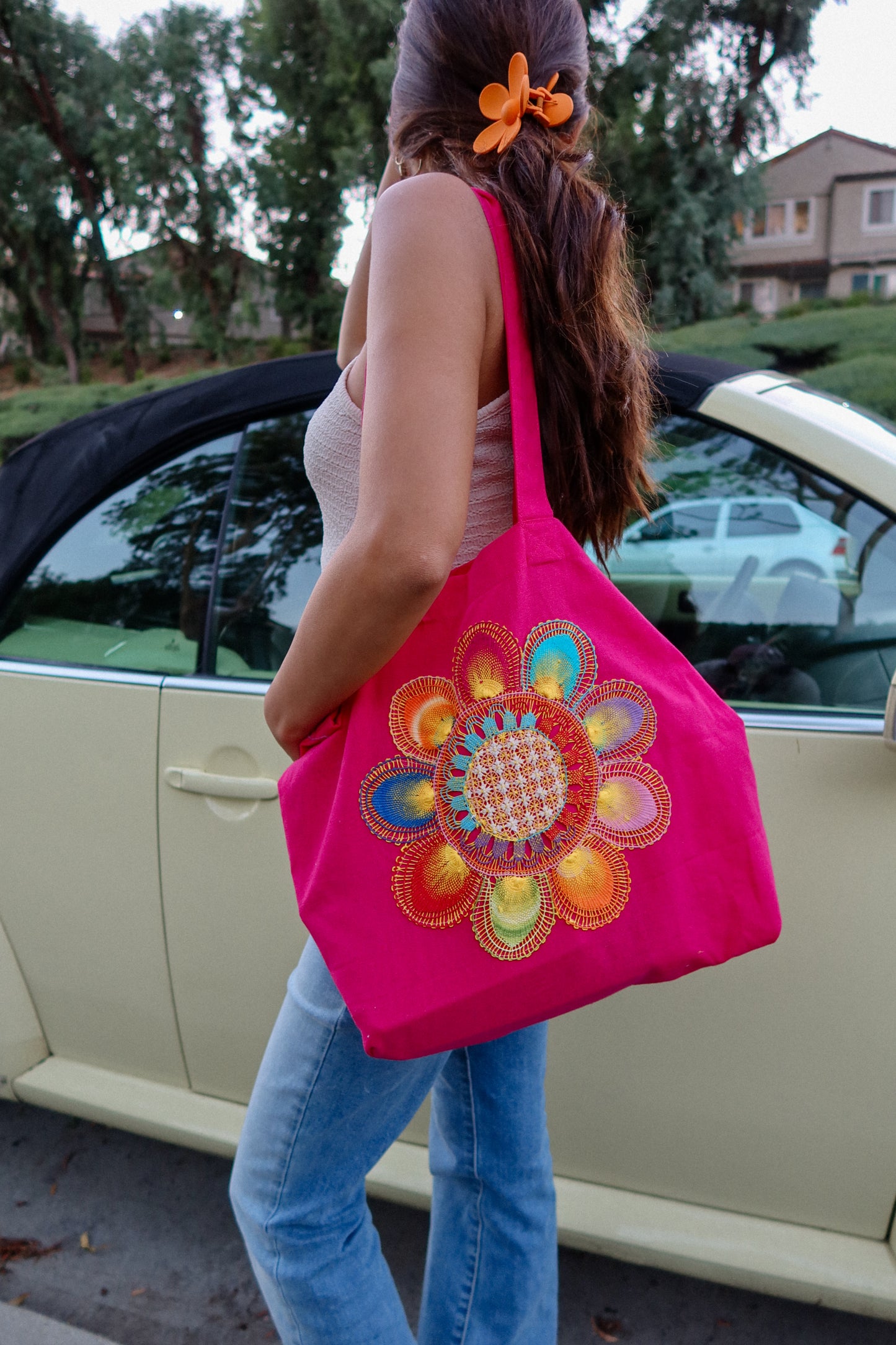 Pink Tote Bag de Algodón