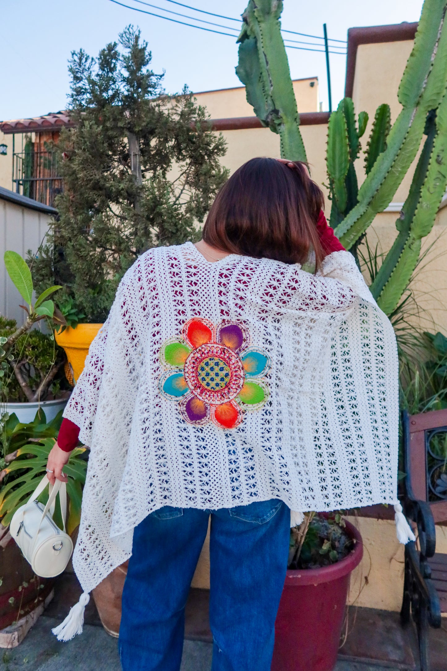 Knit White Shawl