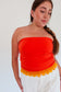 Orange Strapless Top